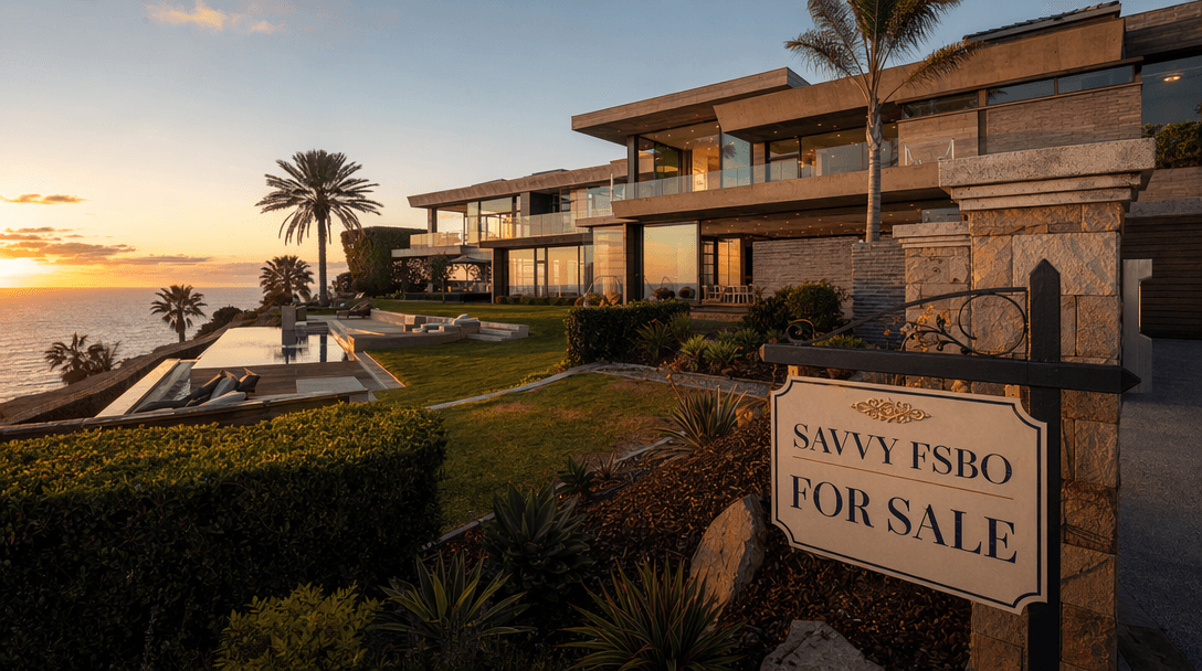 Luxury architectural residence at dusk